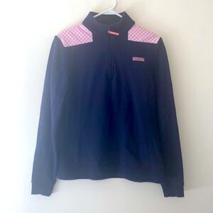 Vineyard Vines Shep Pullover Cotton Pink Gingham Sweatshirt